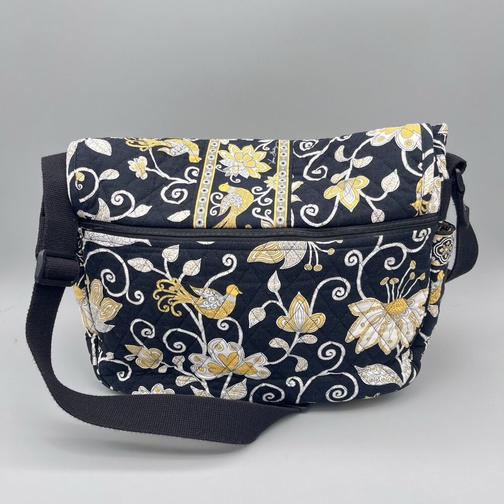 Vera Bradley Crossbody Messenger Laptop Bag Purse Shoulder Yellow Birds Pattern - Picture 5 of 12
